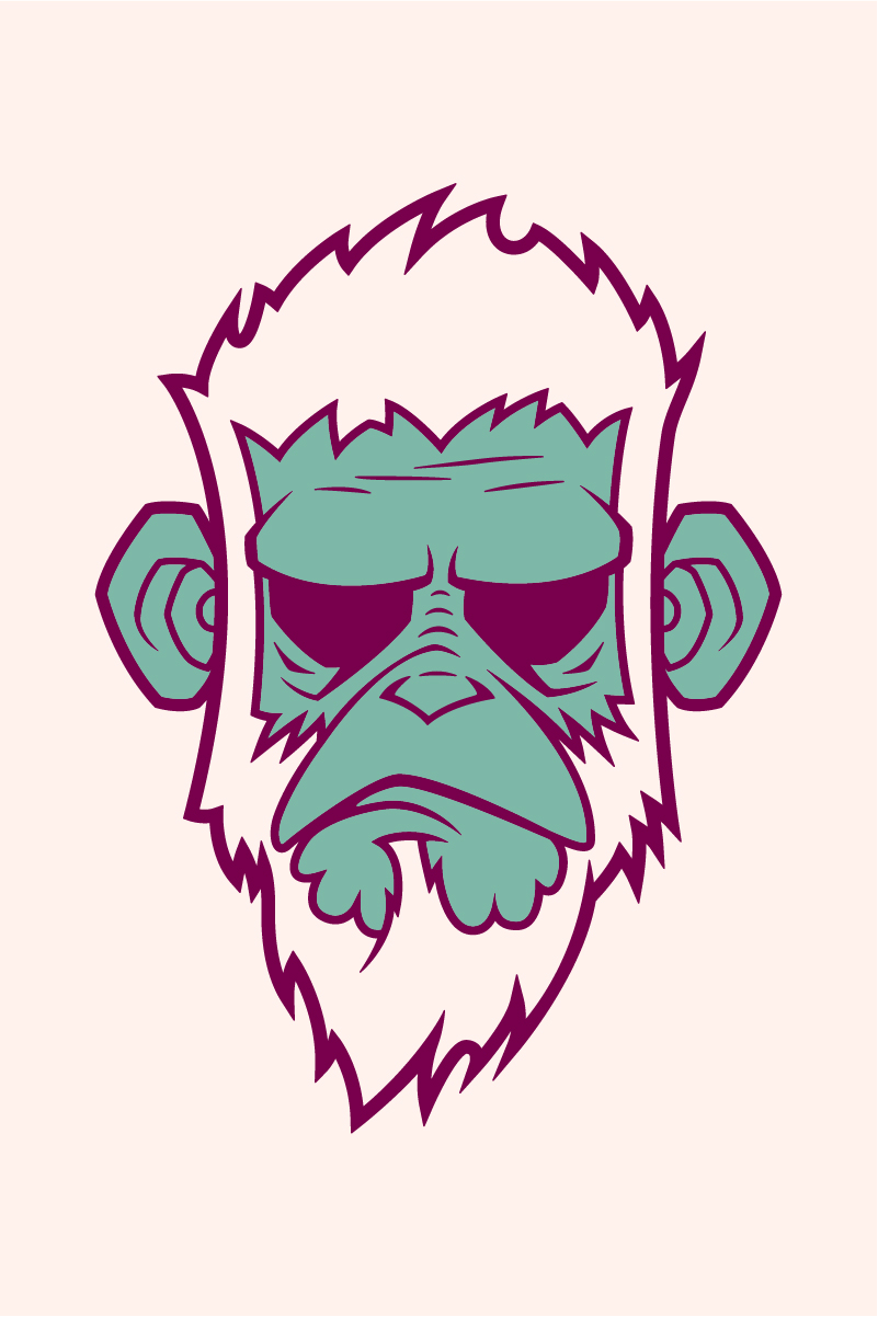 Grumpies illustration t-shirts monkey