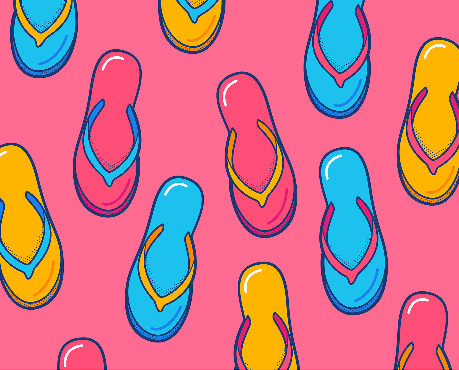 Summer time illustration flipflops