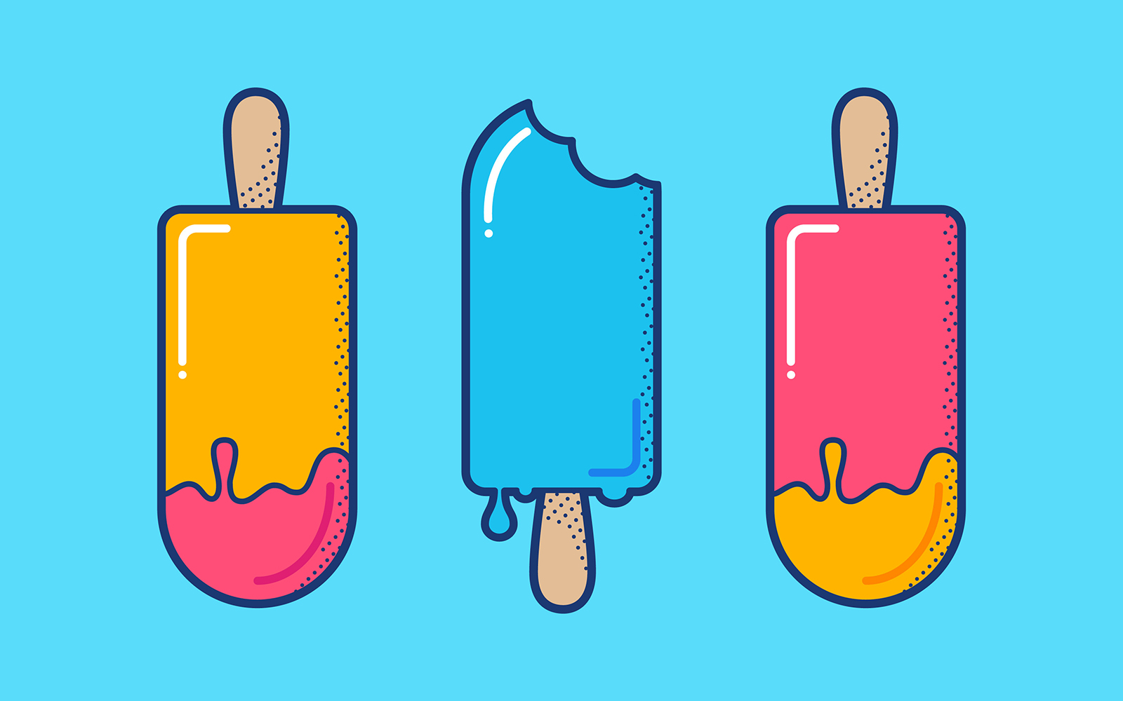 Summer time illustration ice cream