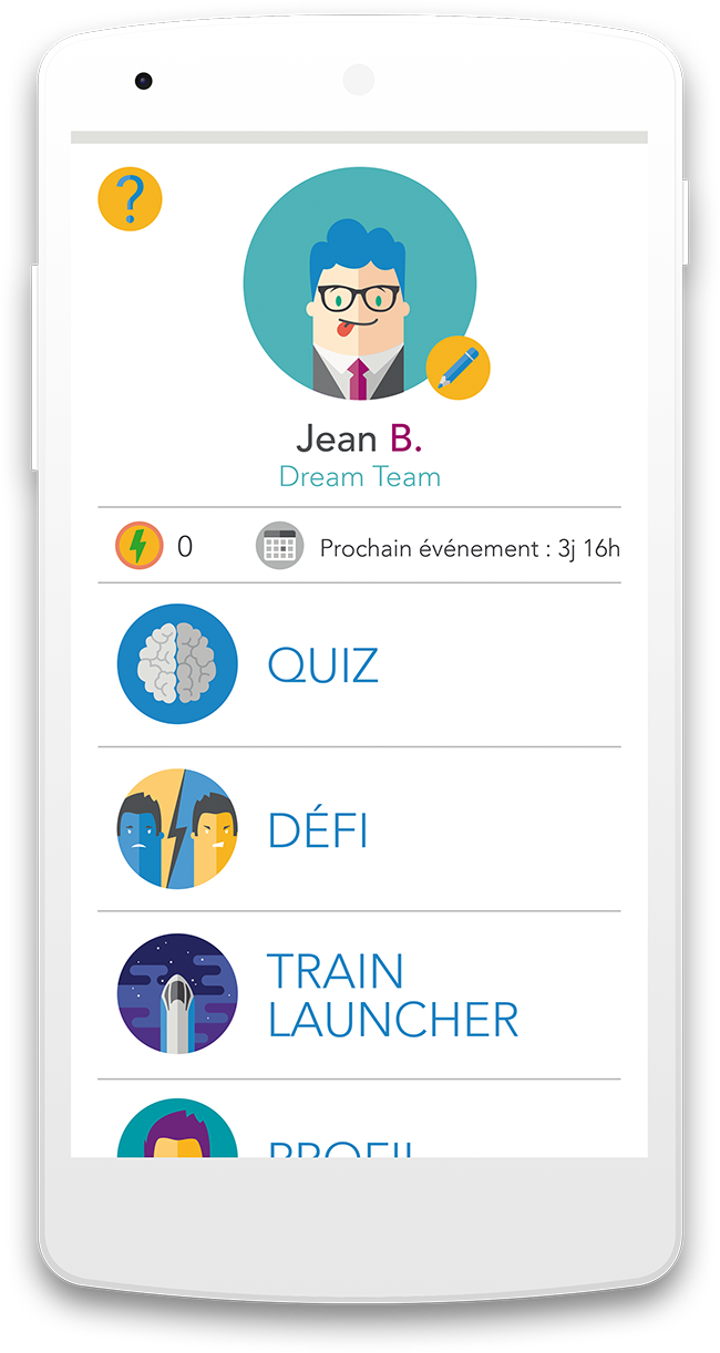 Train Me UI design application icon illustration page accueil