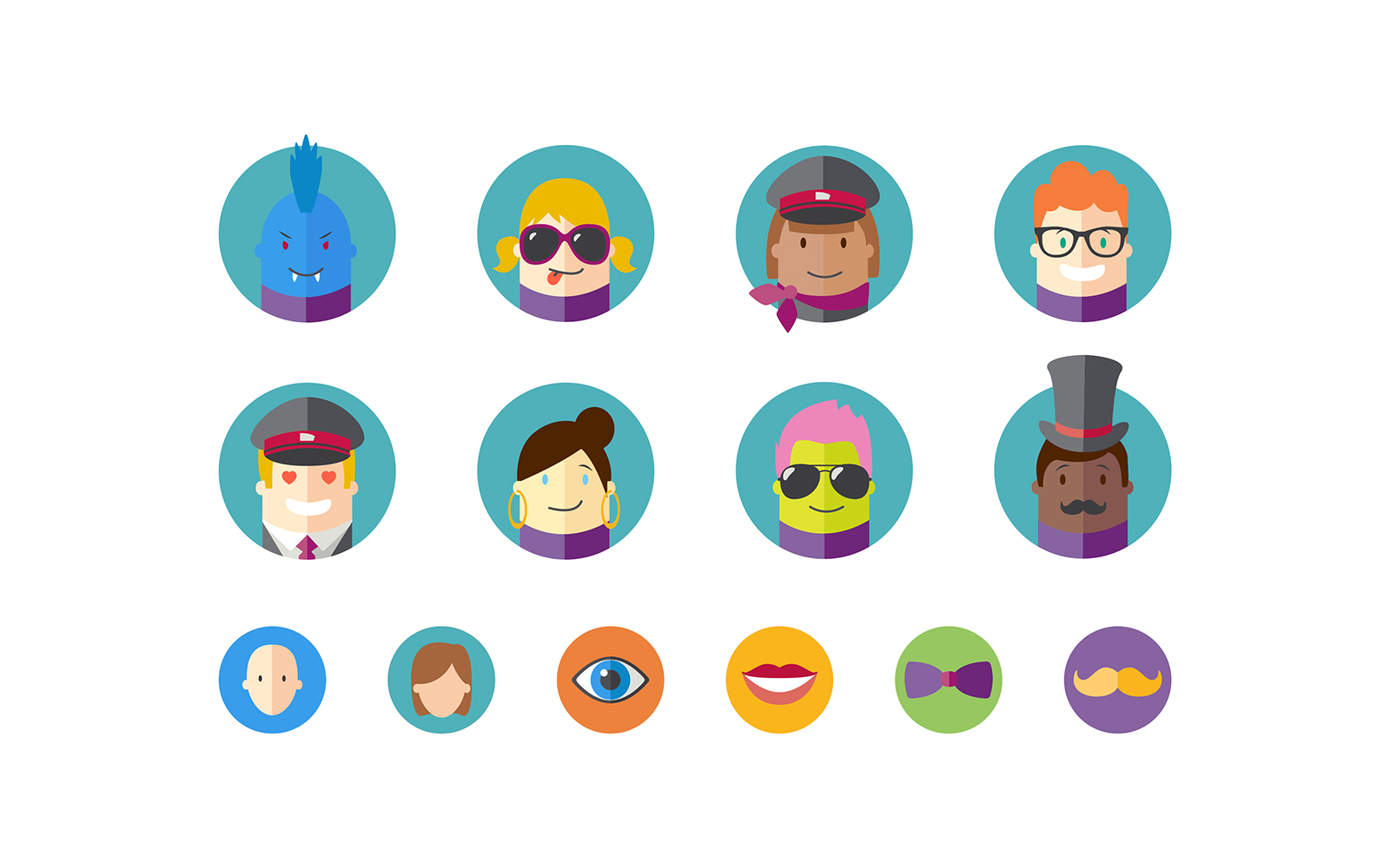 Train Me UI design application icon illustration avatars